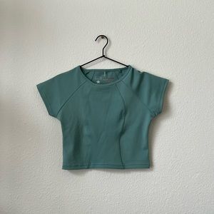 Turquoise Cropped Workout Top